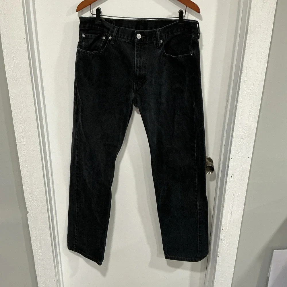 Levi's 505 Men's Regular Fit Jean, 36wx34L - Black, Classic - Picture 1 of 15